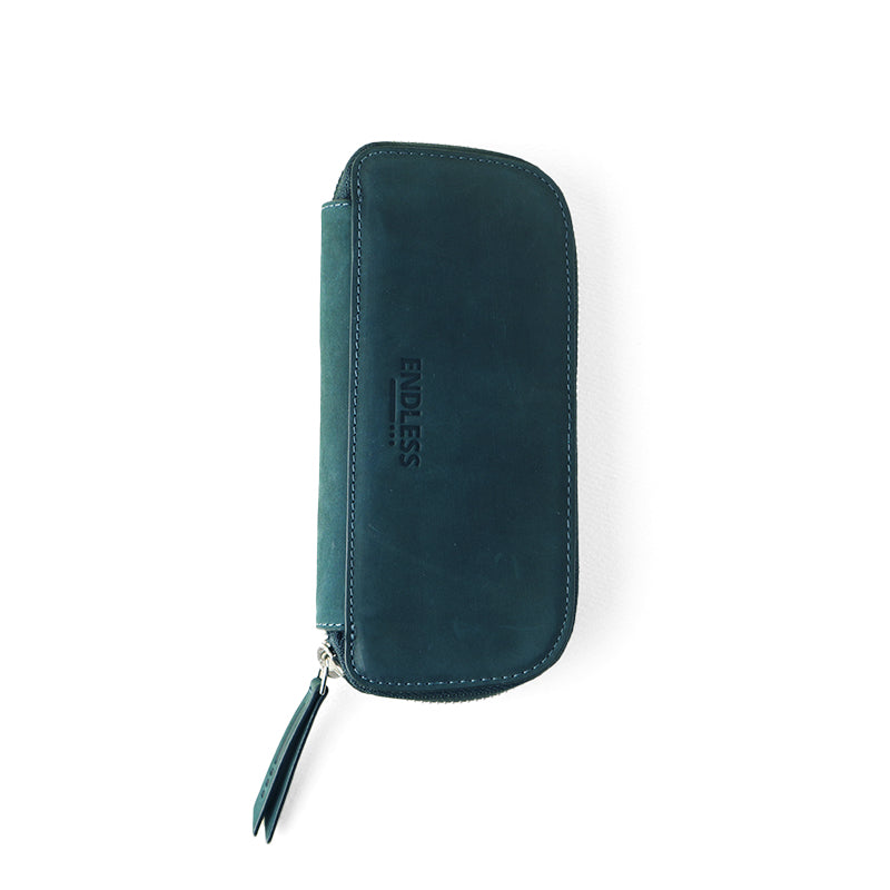 Endless Companion Leather Adjustable Pen Pouch - 3 Pens - Blue