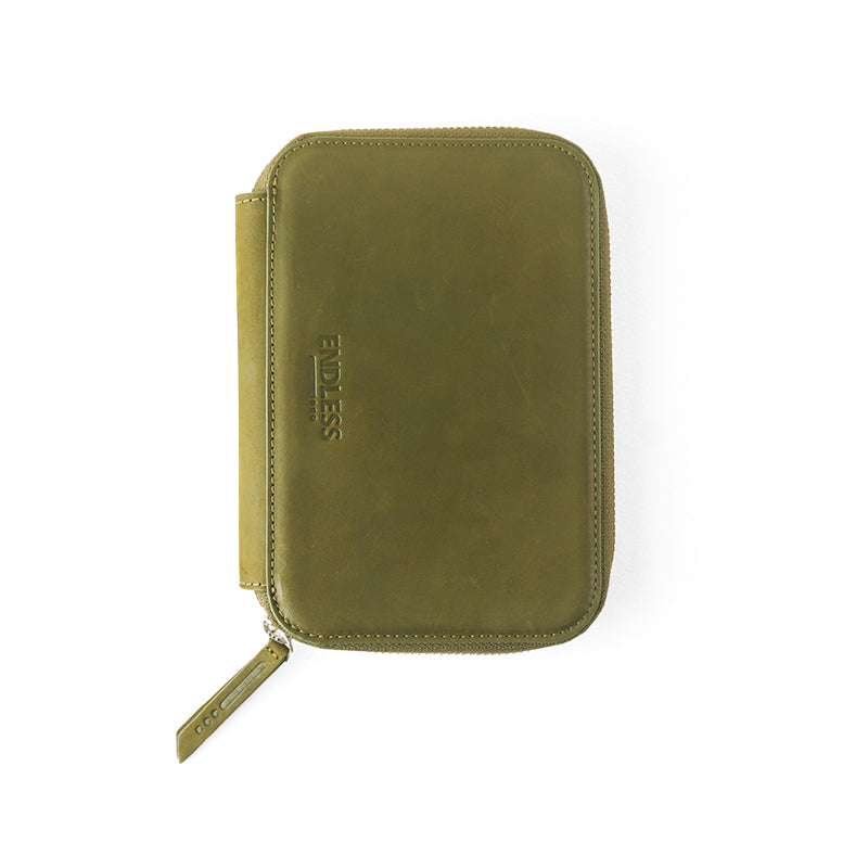 Endless Companion Leather Adjustable Pen Pouch - 5 Pens - Green