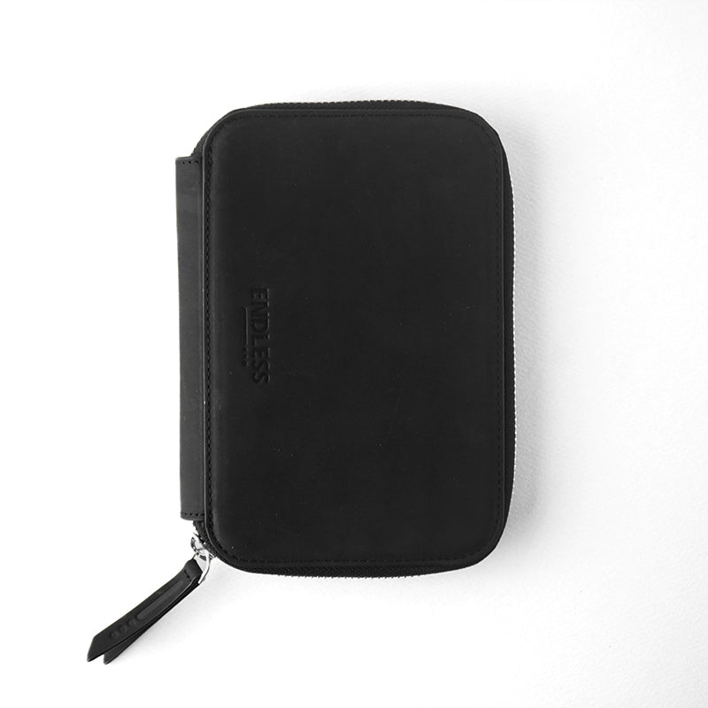 Endless Companion Leather Adjustable Pen Pouch - 5 Pens - Black