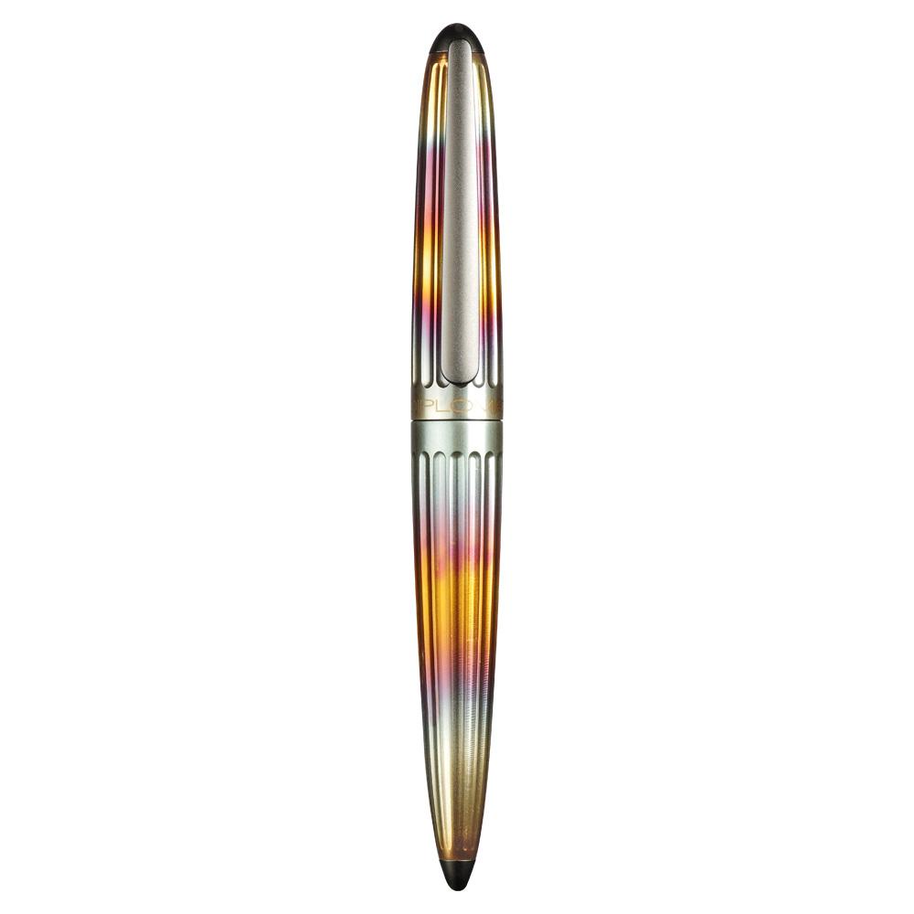 Diplomat Aero Flame Fountain Pen is shaped like the airship named Zeppelin of the 1900's designed with flame