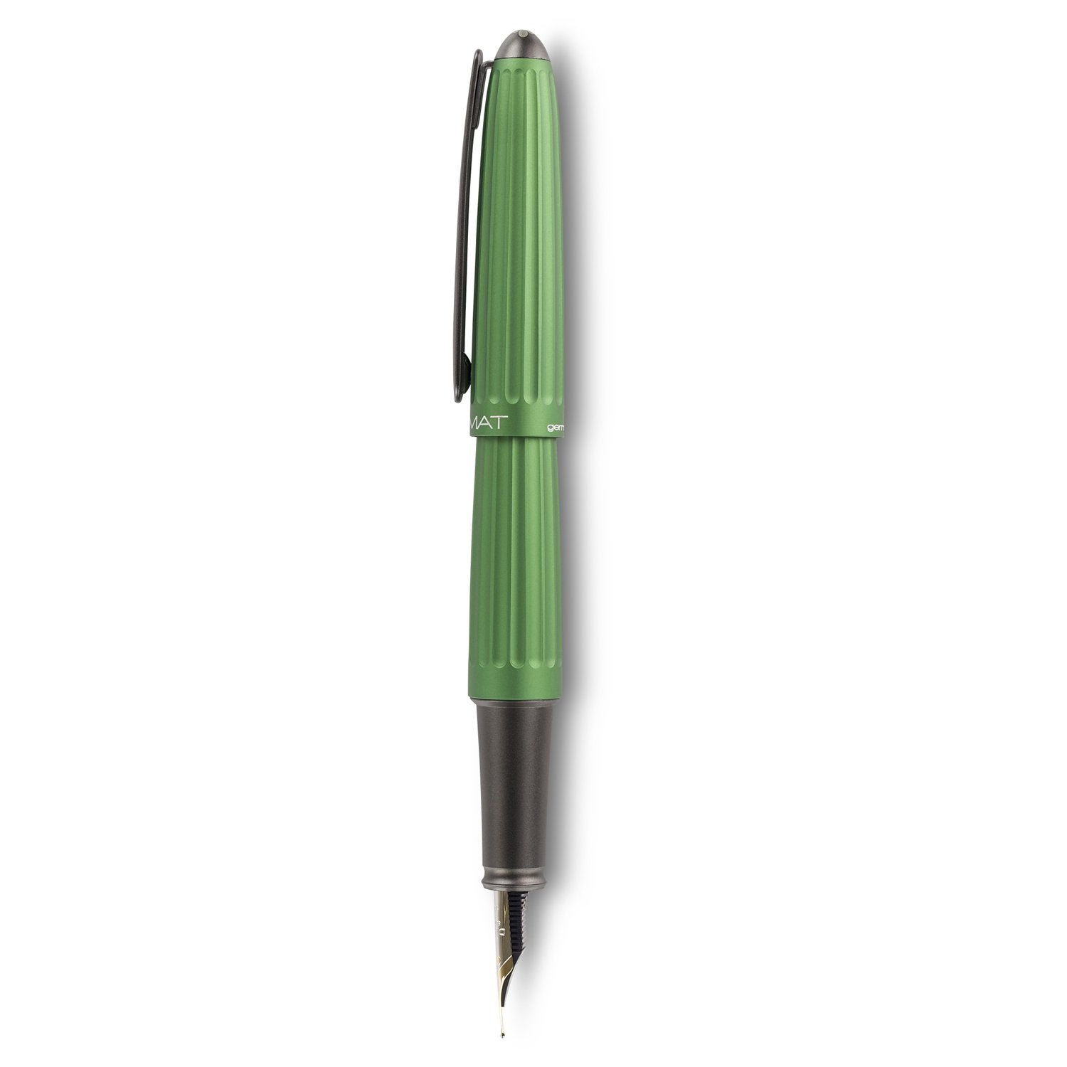 Diplomat Aero Green 14K Gold Fountain Pen is shaped like the airship named Zeppelin of the 1900's