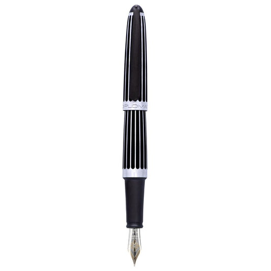 Diplomat Aero Stripes Black 14K Gold Fountain Pen is shaped like the airship named Zeppelin of the 1900's