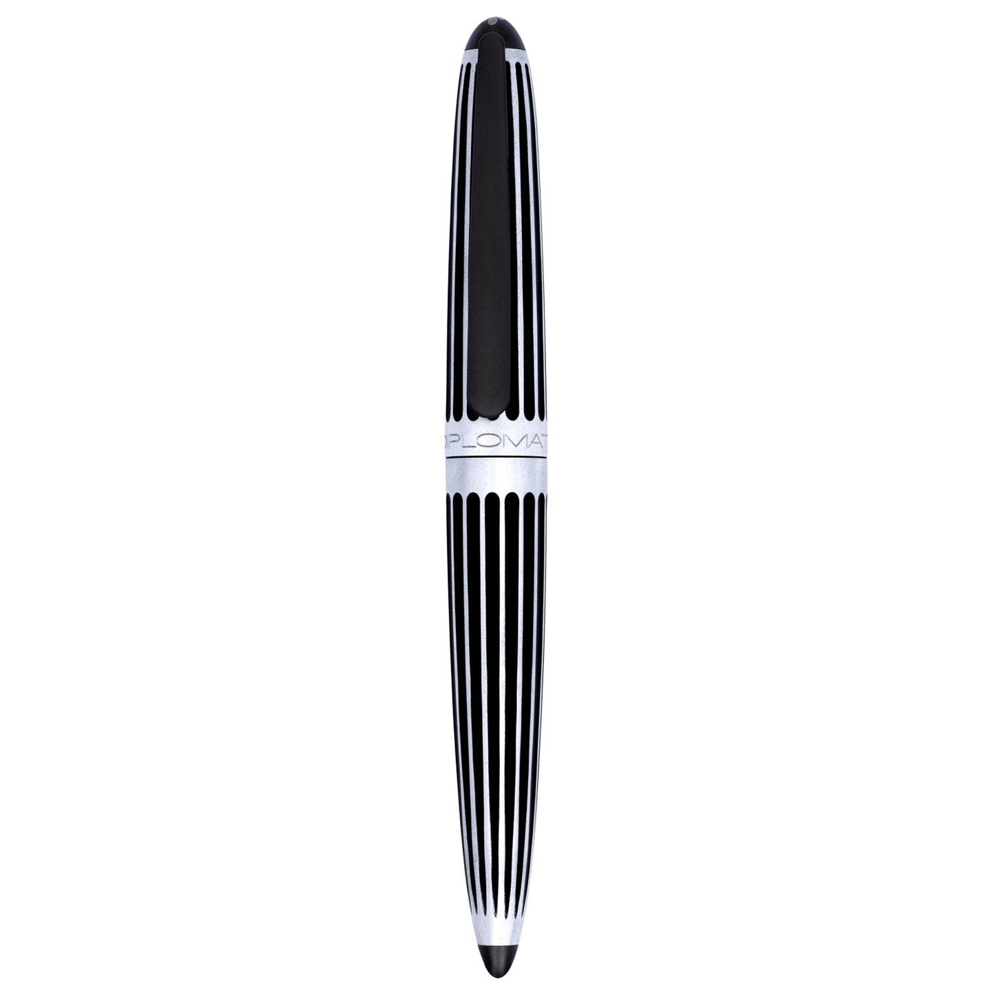 Diplomat Aero Stripes Black Fountain Pen is shaped like the airship named Zeppelin of the 1900's