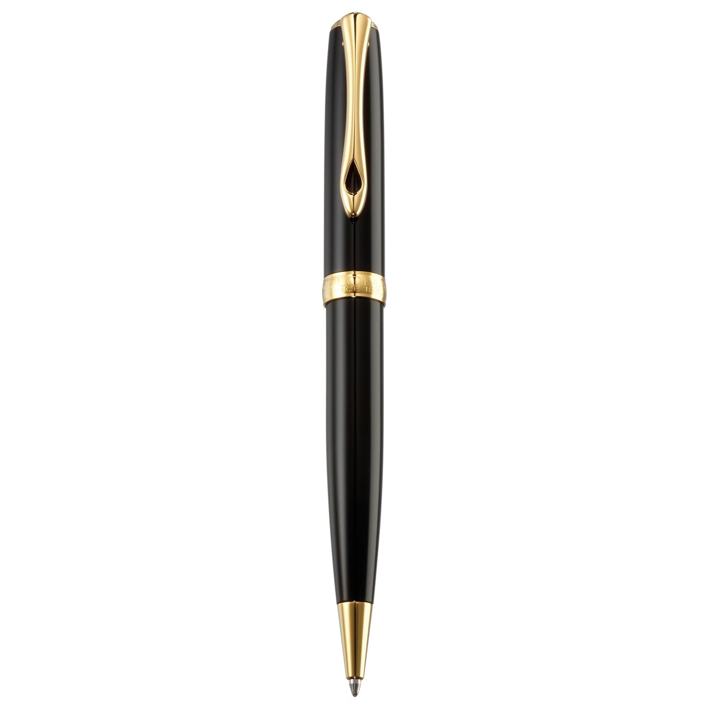 Diplomat Excellence A2 Black Lacquer Gold easyFLOW Ball Pen D40203040