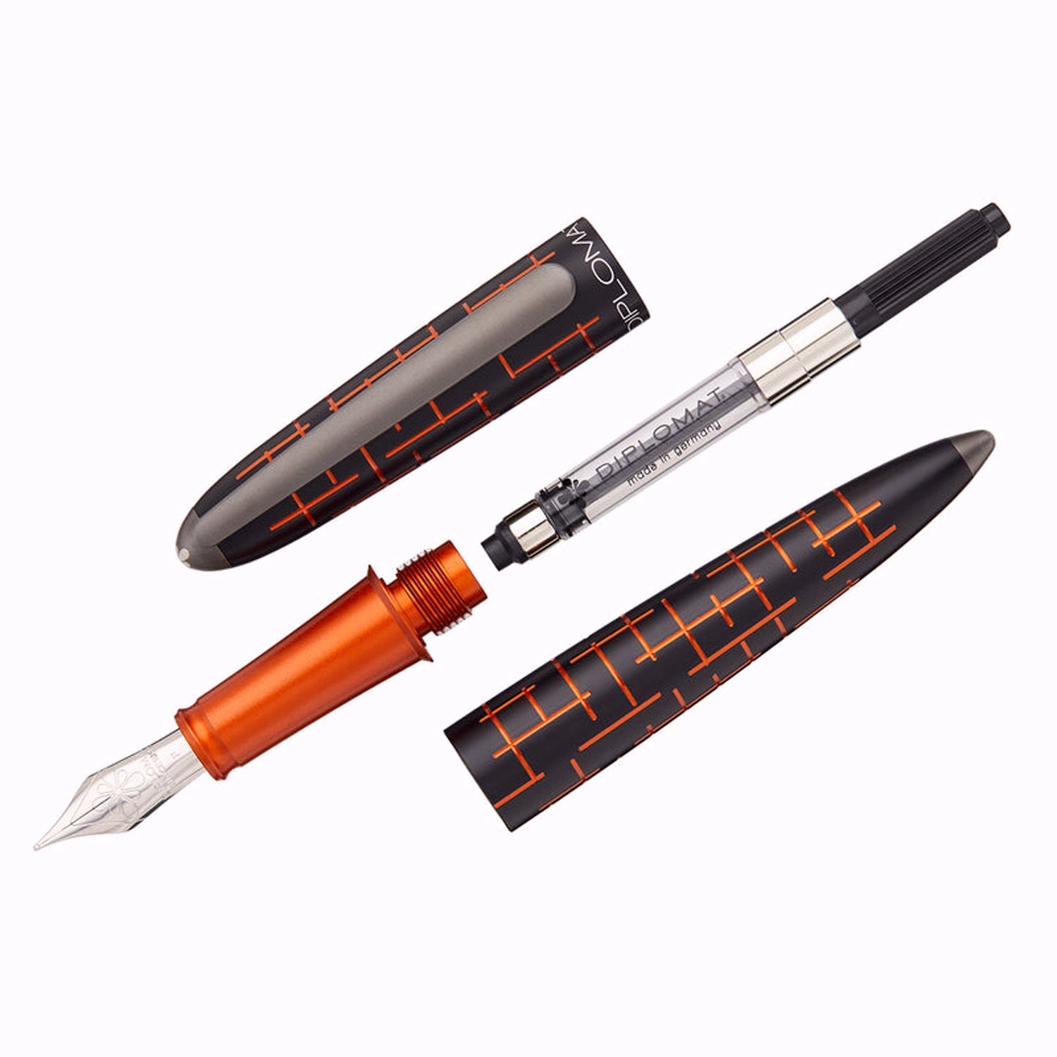 Diplomat Elox Matrix Black/Orange Fountain Pen