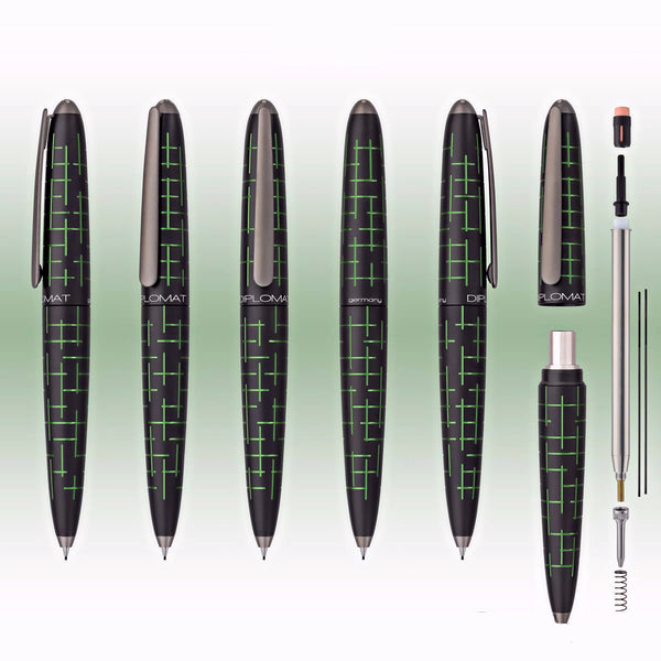 Diplomat Elox Matrix Black/Green Mechanical Pencil (0.7 MM) D40363050