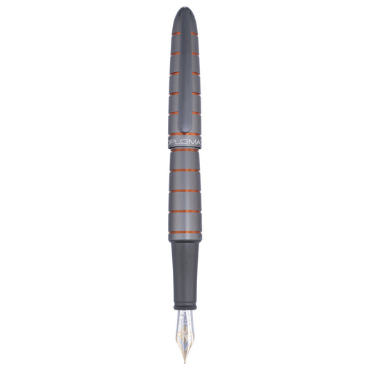 Diplomat Elox Ring Grey/Orange 14CT Fountain Pen