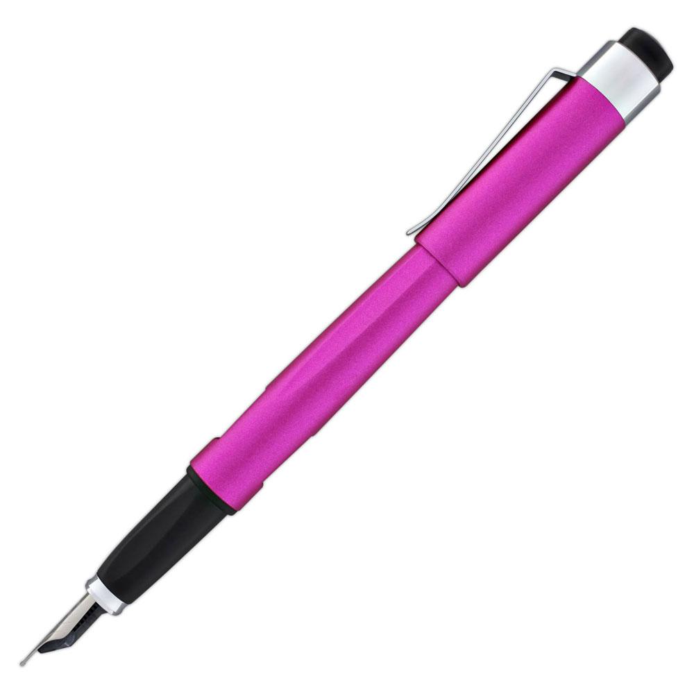 Diplomat Magnum Hot Pink Fountain Pen made in resin with stainless steel nib and a ink window