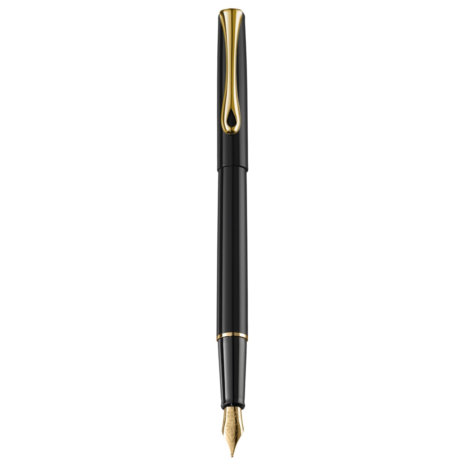 Diplomat Traveller Black Lacquer Gold Fountain Pen