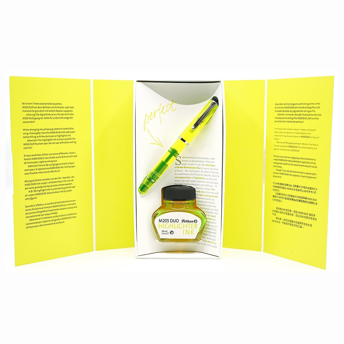 Pelikan Classic M205 Duo Neon Yellow Fountain Pen Set 819886